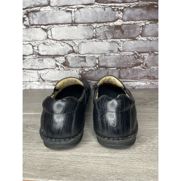 Alegria Oz Black Wave Leather Slip On Wedge Clogs Shoes Men Sz 47EU/13.5M US - Picture 4 of 16